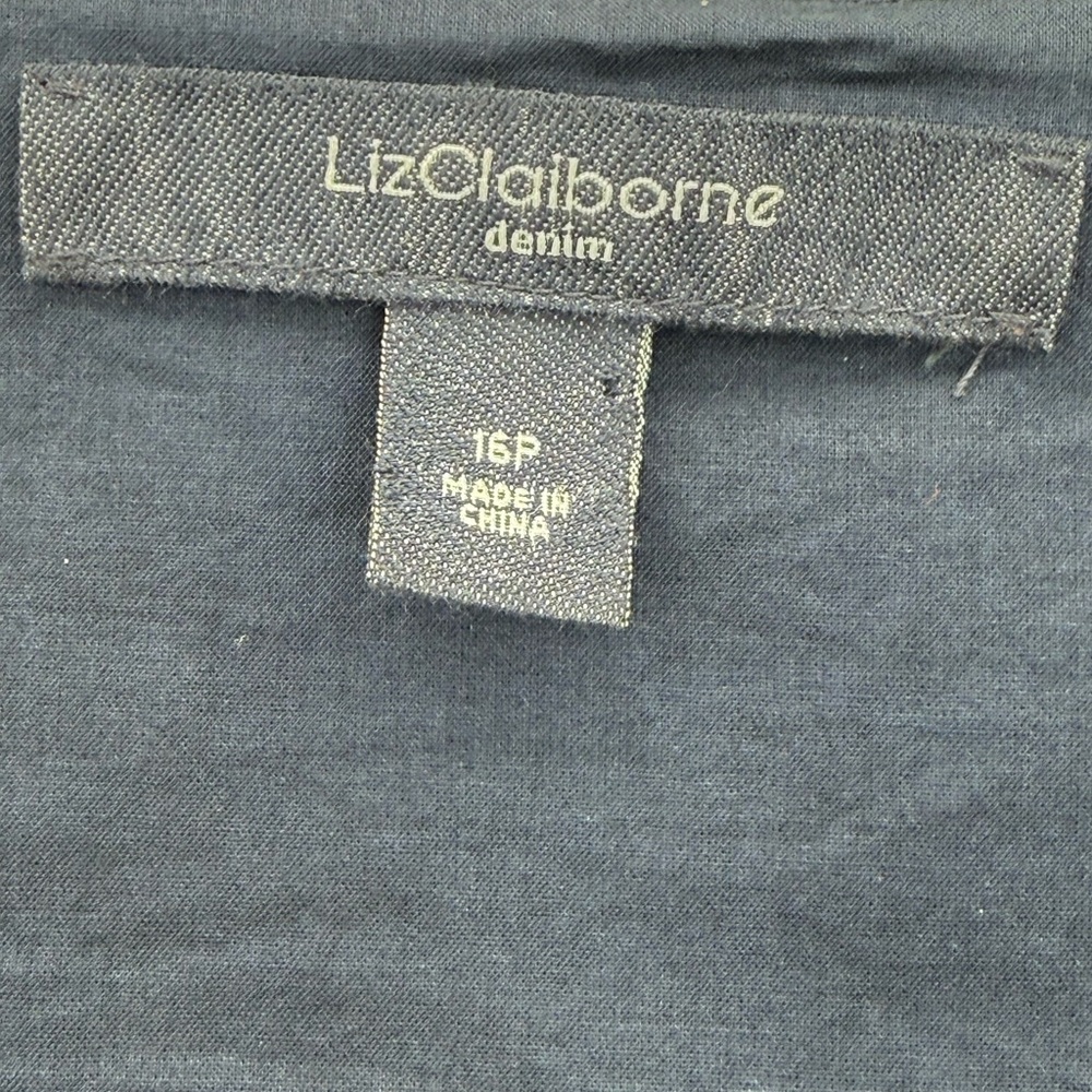Liz Claiborne Denim Button Front Belted Midi Dress Sleeveless V-Neck Blue Casual - Picture 10 of 13